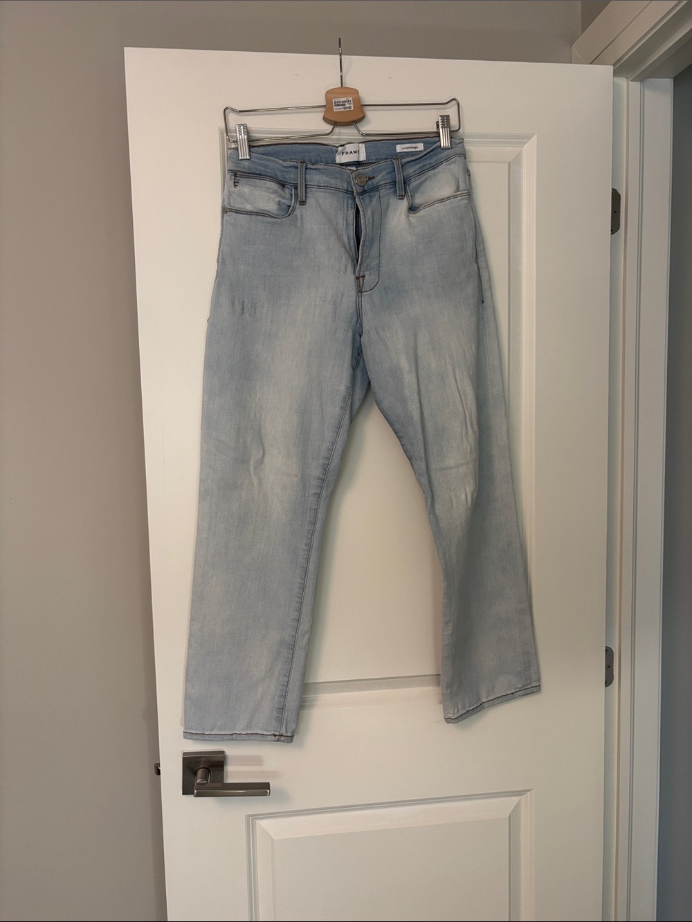 Frame Denim Light Blue High-Rise Slim Jeans